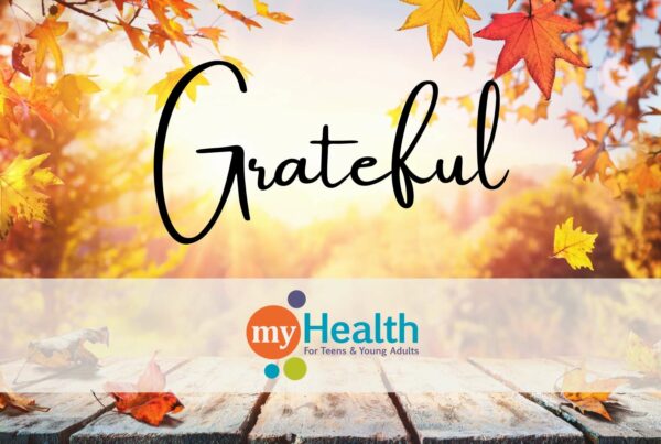 Grateful, myHealth logo with leaves